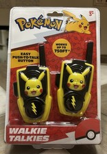 Brand New Pokemon Pikachu 750 Feet Range Push-to-Talk Battery Walkie Talkies