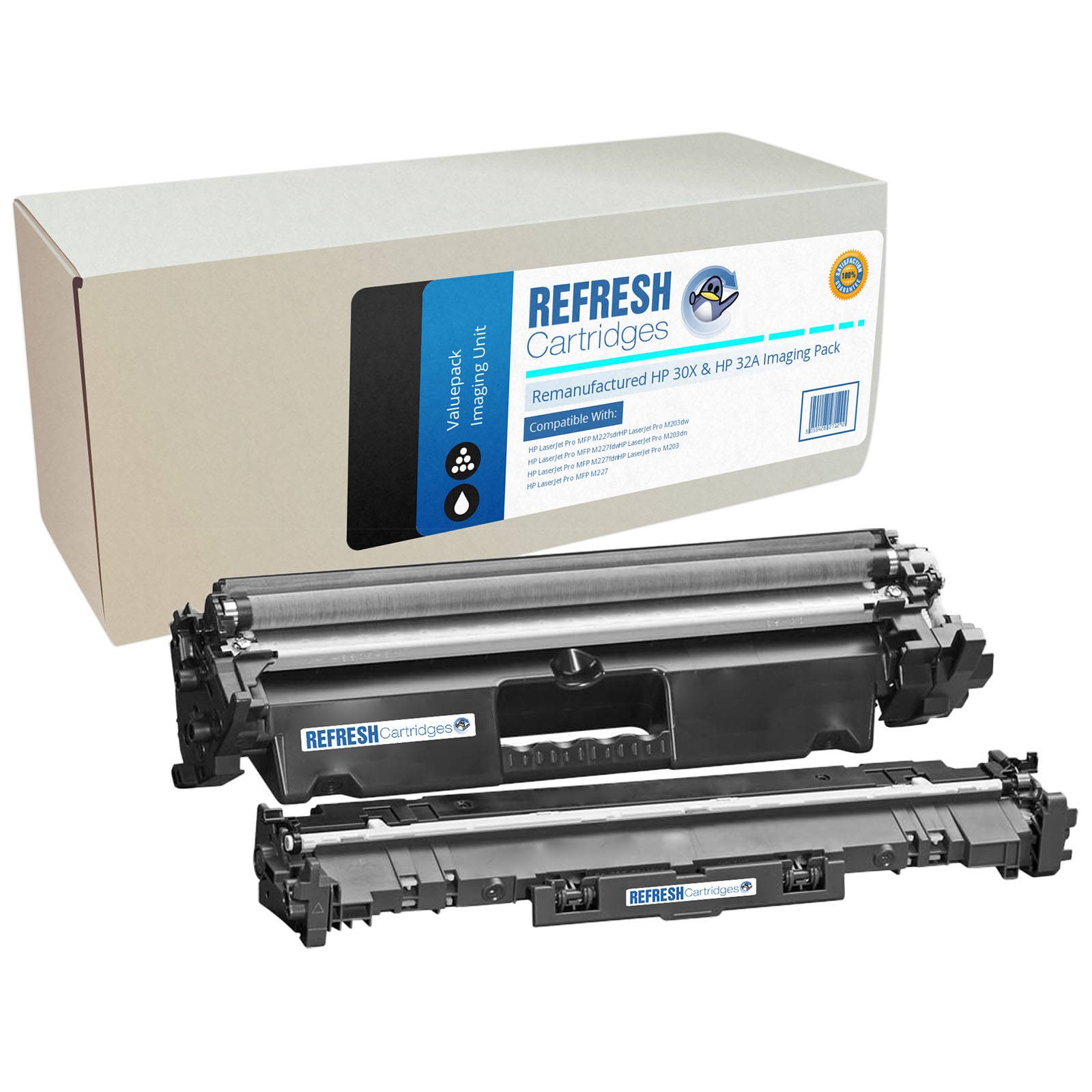 Refresh Cartridges Image Pack 30X/32A CF230X/CF232A Toner & Drum For HP Printers