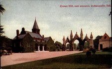 Crown Hill Indianapolis Indiana horse buggy ~ c1920 vintage postcard