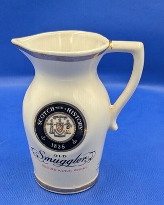 Vintage Old Smuggler Scotch Whisky Water Pitcher  Pub Jug Barware
