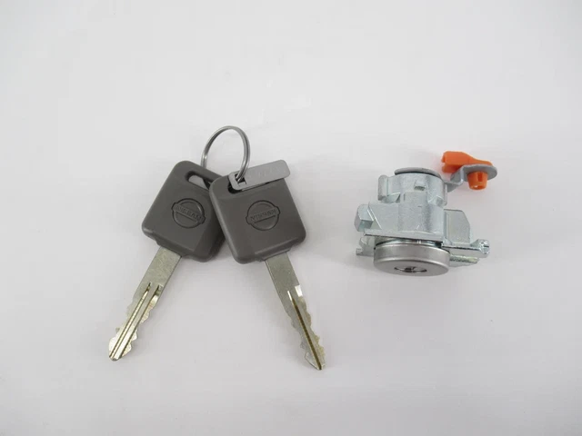 Cilindro de bloqueo de puerta delantera izquierda genuino Nissan con llaves - NUEVO OEM Foto 2 de 4