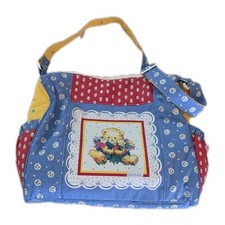 De colección Años 80-90 Gerber Oso de Peluche Retazos Bolsa de Pañales Bebé Bolso Cartera Cottagecore