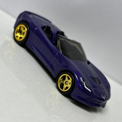 Hot Wheels CUSTOM W/REAL RIDERS Purple  14 Chevy Corvette Stingray Convertible