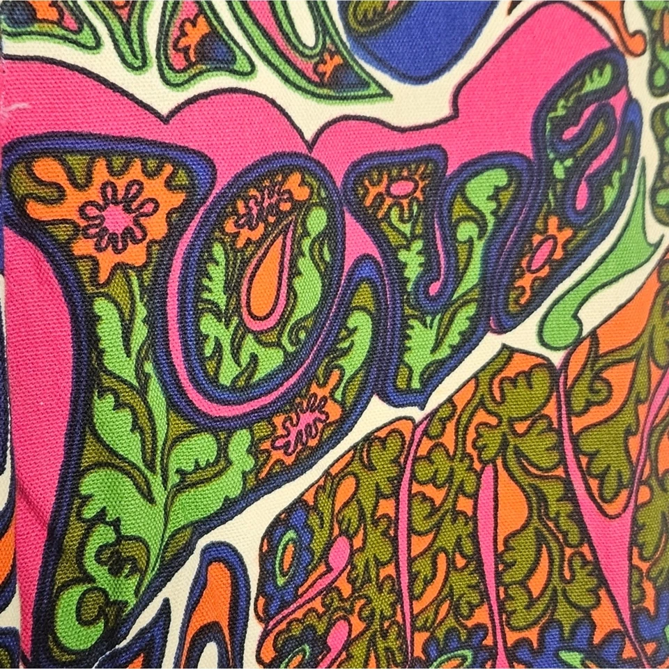Amazing Psychedelic Groovy VTG 1960s Jantzen LOVE ME Cropped Pants, 31x23 - Image 4 of 4