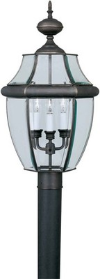 Forte Lighting 1604-03 Three Light 24'' Tall Post Light - Bronze