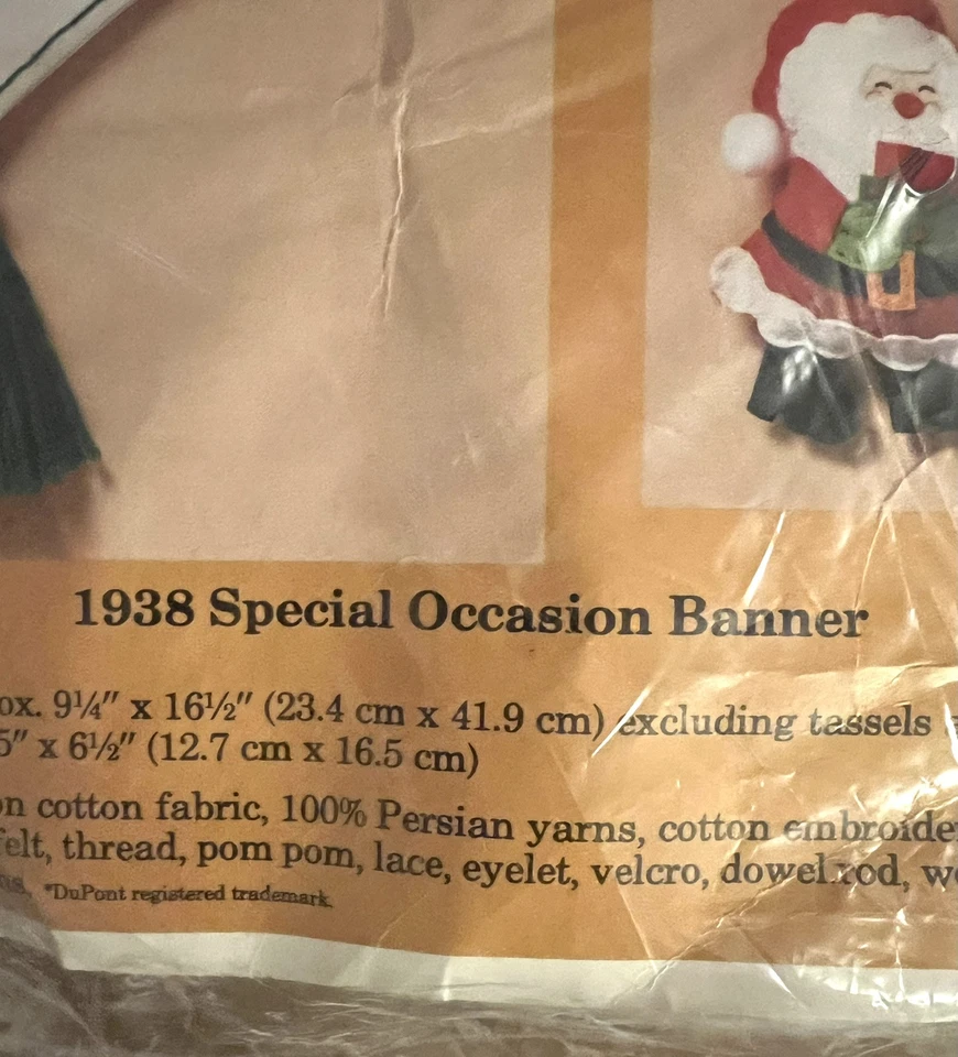 Creative Circle “1938 Special Occasion Banner”Kit Embroidery  Holidays NOS - Image 4 of 4