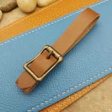 Whiskey Brown Italian Leather Pocket Watch Fob Strap & Brass Finish Solid Buckle