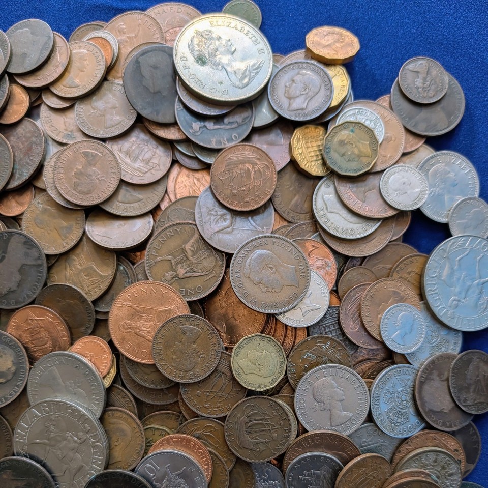 Huge Job Lot of Old British & World Coins Mixed Collection