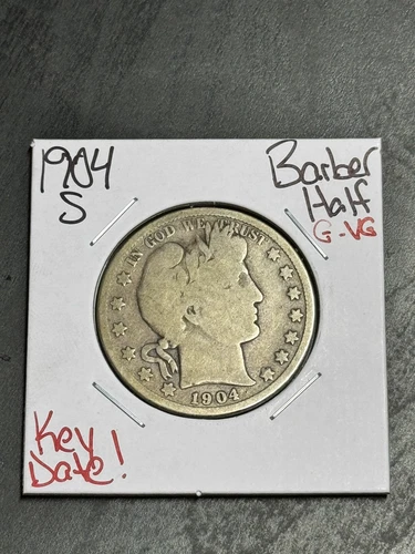 1904 S Barber Half Dollar Silver G-VG Good - Very Good Key Date Coin (Raw15189)