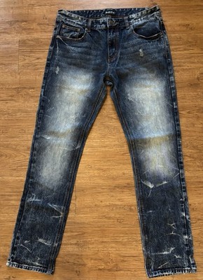 CJ Black Premium Slim Distressed Men s Jeans Sz 34/34- 100% Cotton Rigid Denim 