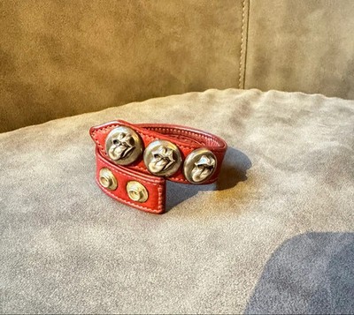 CHROME HEARTS Rolling Stones Lip Tongue 3 Button 2 Snap Leather