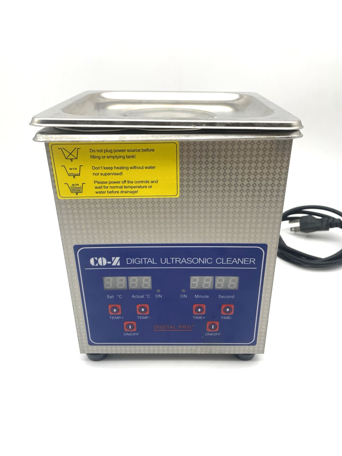 CO-Z 2L 80W Digital Ultrasonic Jewelry Cleaner with Heating Timer and Basket