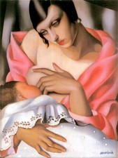 Dipinto olio su tela firmato Tamara de Lempicka 16x24 in Art Decò...