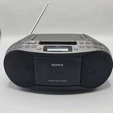 Sony CFD-S70 CD/Cassette Boombox with Radio Black Mega Bass Tested Working