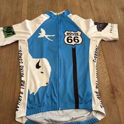 Route 66 Cycling Jersey Mens Small Oklahoma Native American Buffalo