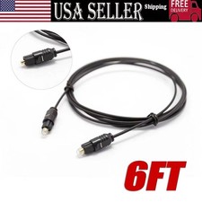 6FT Digital Fiber Optic Audio Cable Cord Optical TosLink for TV DVD AMP USA