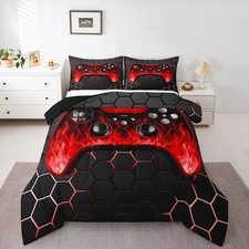 Twin Comforter Set for Boys Gamer Bedding Sets for Boys Gaming Comforter Red ...