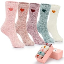 5 Pairs Women Fuzzy Soft Cozy Sleep Socks Perfect Warm Winter Holiday Gifts