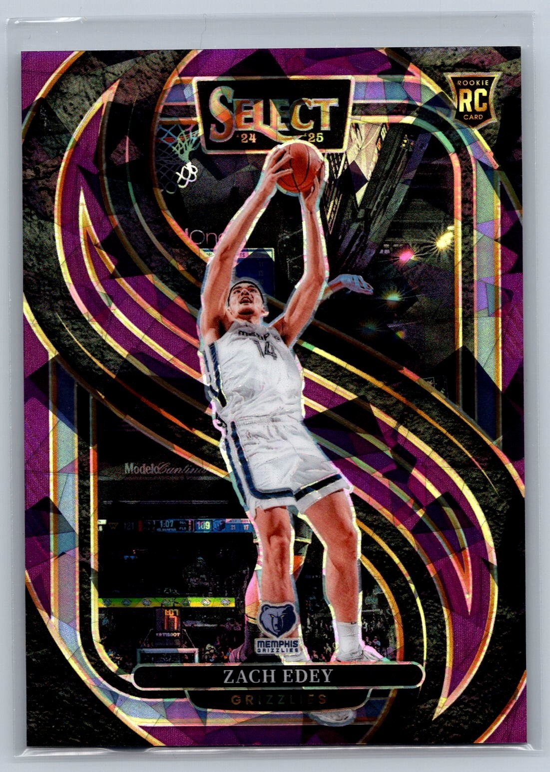 2024-25 Panini Select - Premier Level Zach Edey #192 Purple Prizm /99 (RC)