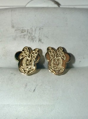 DISNEY Solid 10K Gold Minnie Mouse Stud Earrings Set