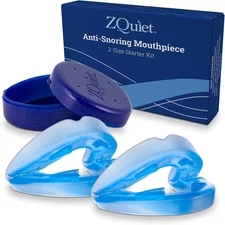 Zquiet, Anti-Snoring Mouthpiece, Starter Pack with 2 Sizes, Living Hinge & Open