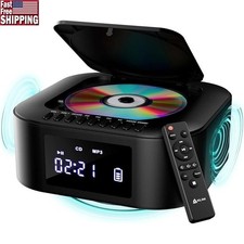 Portable CD Player Bluetooth Audio System W/ Subwoofer FM Radio Remote Control