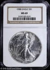 1988 $1 American Silver Eagle NGC MS 69 | Uncirculated UNC BU