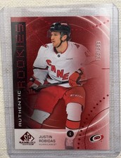 2025-26 SP Game Used #AR-JR Rookie Red /399 Justin Robidas Carolina Hurricanes