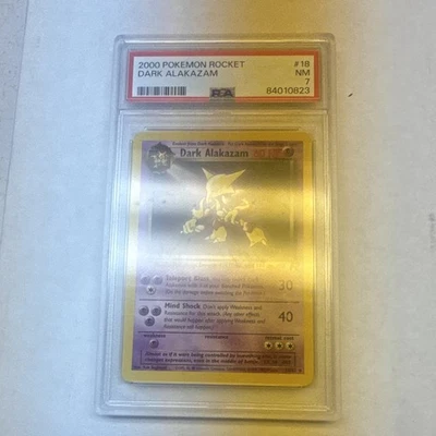 Dark Alakazam 60 HP Team Rocket Holo Rare 18/82 2000 WOTC English PSA 7