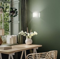 Wandleuchte Wohnzimmer Weiß Glas Metall B:34 Cm E27 Blendarm Wandlampe Flur