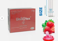 4 StüCk Unilatex Erdbeere Kondome 53Mm Rote Geschmack Aroma PräServative Neu