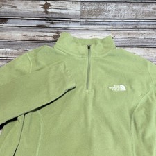 The North Face TKA 100 Fleece Womens Small Sage Green Quarter Zip Jacket