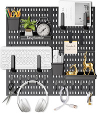 Wall Pegboard Organiser Storage Panel Black White 12x28 20x28 28x28 With Screws