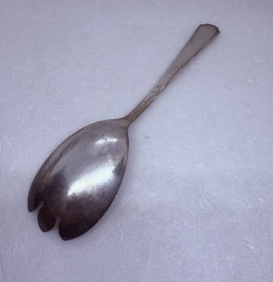 "Cuchara para servir ensalada plateada vintage WMA Rogers AA 8,5"" mango ornamentado 29" Foto 3 de 4