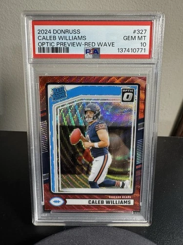 Caleb Williams 2024 Donruss Optic Red Wave #327 Chicago Bears PSA 10 Gem Mint