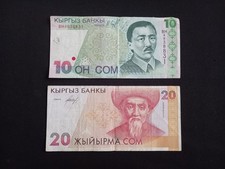 KYRGYZSTAN 10 )1997) + 20 (1994) SOM Banknotes - Circulated