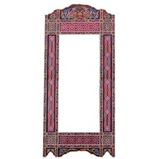 Cornice specchio viola inclinata lunghezza intera legno marocchino dipinto a mano, 61" x 24" 