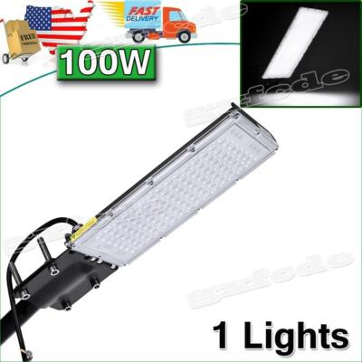 100W Commercial LED Street Light Ouoor Garden Yard Road Security Lamp 110V US
