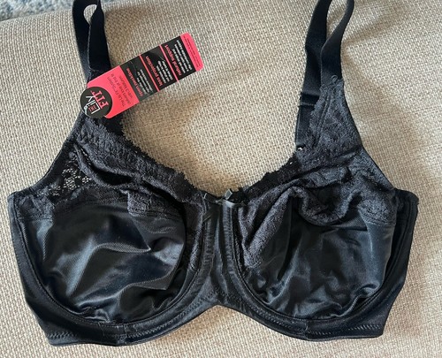 Lilyette by Bali Minimizer Bra 34DD Comfort Full-Figure Black Underwire 0428 NWT