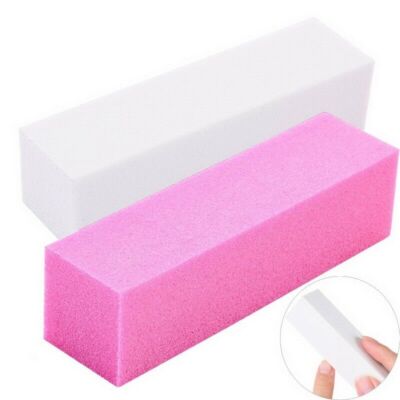 PUFFER BLOCK ACRYL NAIL ART POLIEREN SCHLEIFEN BLOCK FEILE WEISS & ROSA UK LIEFERANT