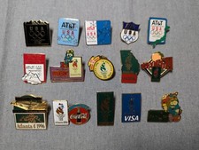 Lot of 15 Different Olympic Lapel Pins - Mainly Atlanta 1996 and Sponsors Coke