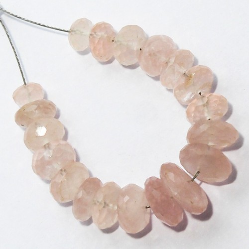37.35cts Natural Rose Quartz Briolette Faceted Loose Gemstones 5x3mm To 9x4mm - Picture 2 of 6