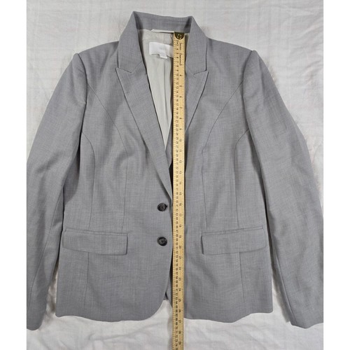 Hugo Boss Womens Jimelana 98% Wool Blazer 2-Button Front Gray Size 12 - Picture 3 of 10