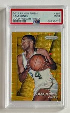 2014-15 Panini Prizm Gold Pulsar Prizms /10 Sam Jones #157 HOF PSA 9