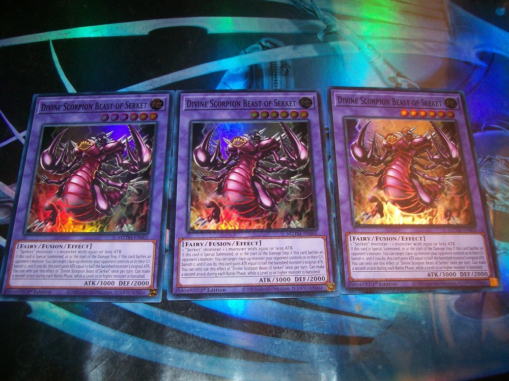 3x Divine Scorpion Beast of Serket 1st Ed Super Rare MZTM-EN005 YuGiOh TCG