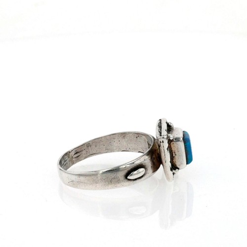 Vtg Navajo Sterling Silver Opal Ring Ted Ott Native American Handcrafted 9 3/4 - Picture 5 of 7