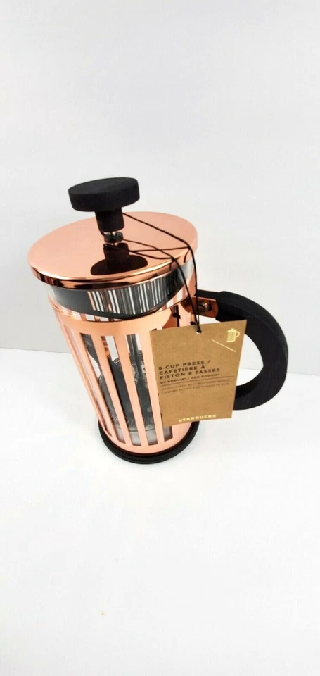  Prensa de café Starbucks 8 tazas cobre oro rosa nueva con etiquetas  Foto 2 de 4