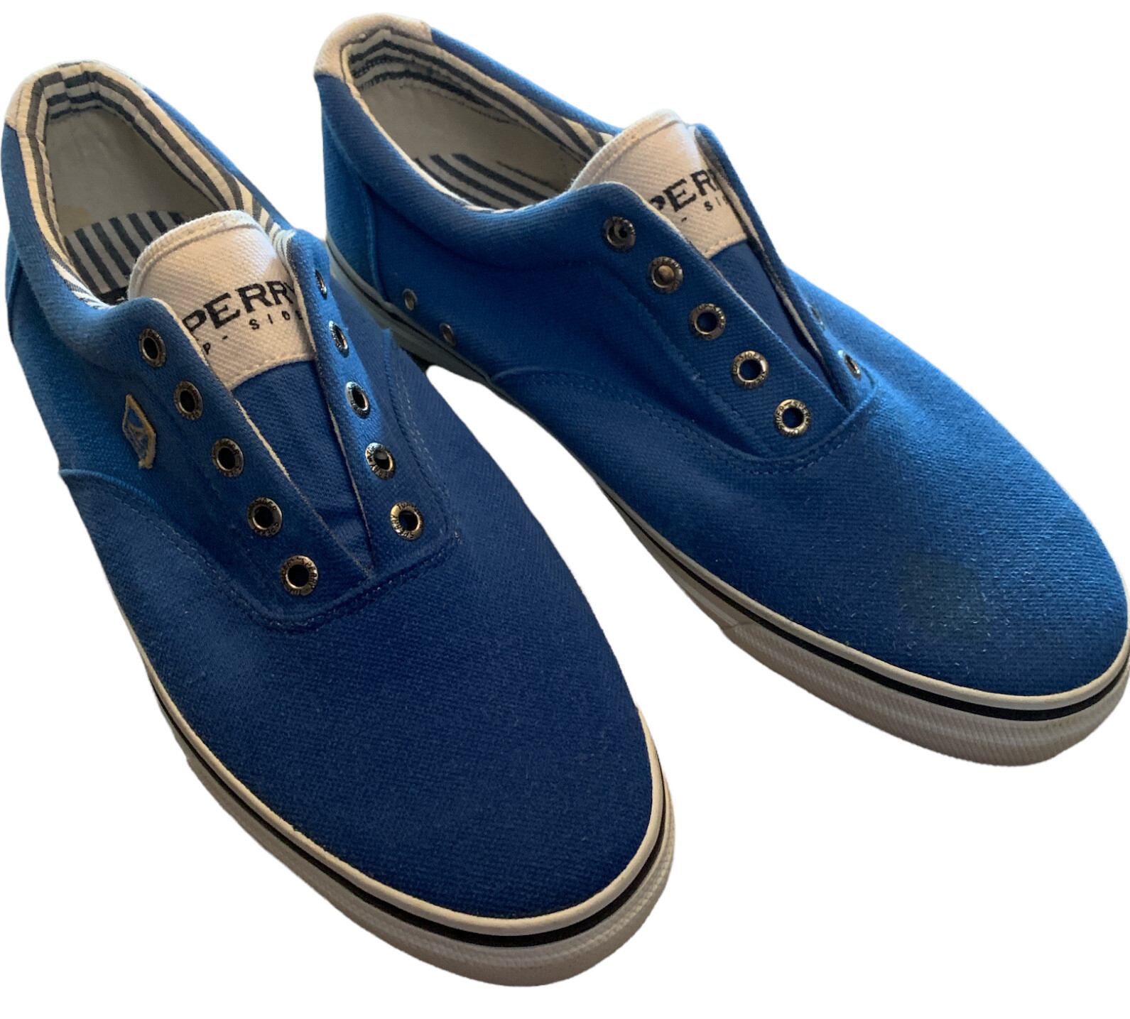 Sperry Shoes Top Sider Blue Canvas Lace 
