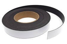 Flexible, Magnetic Strip, White Dry Erase Surface, 50 ft - 1" x 0.30"