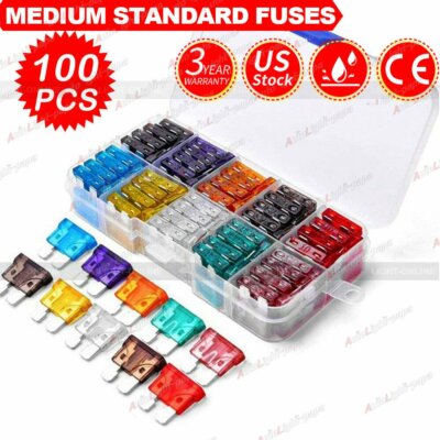 100X Standard Blade Fuse Assortment Auto Car Truck Fuses Kit ATC / ATM US